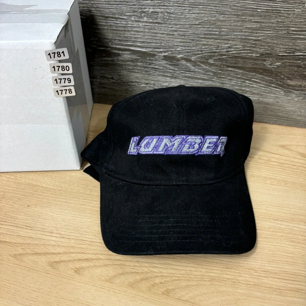 Vintage The Lumber Co Hat Cap Strap‎ Back Black Baseball Bats Adjustable
